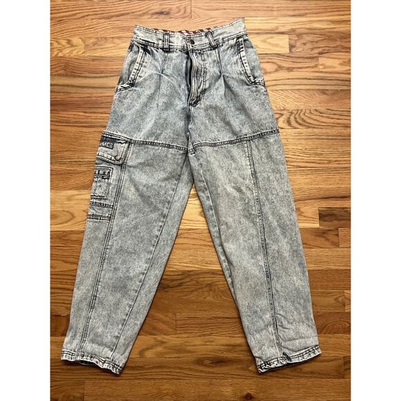 Vtg 1980s 90s Bugle Boy Men's 28x30 31M Toxic Alert Non-Toxic Pants Cargo READ - Picture 1 of 13